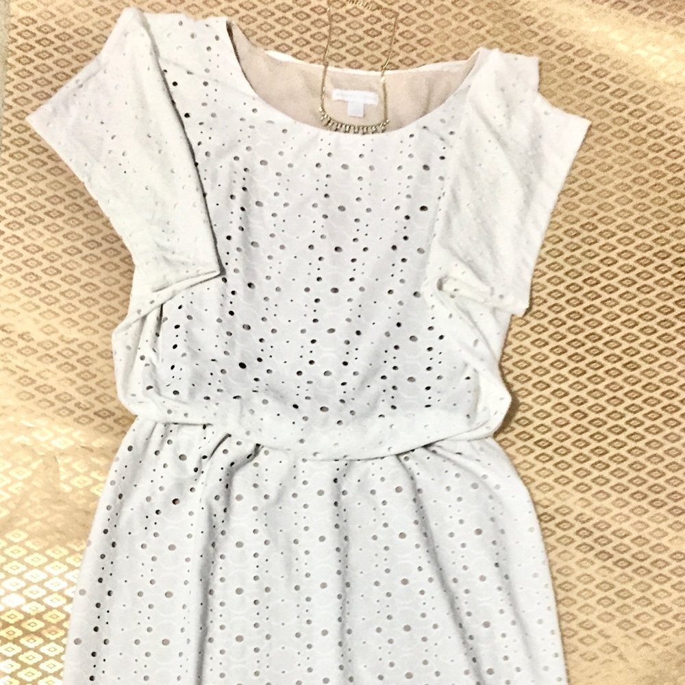New! NY&Co White Eyelet Dolman Top Dress NWOT